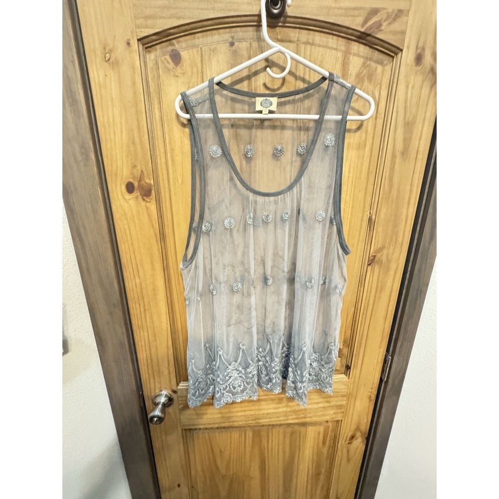 Catalog Classics Women's Tank Ivory‎ Beige Floral Size 3x
